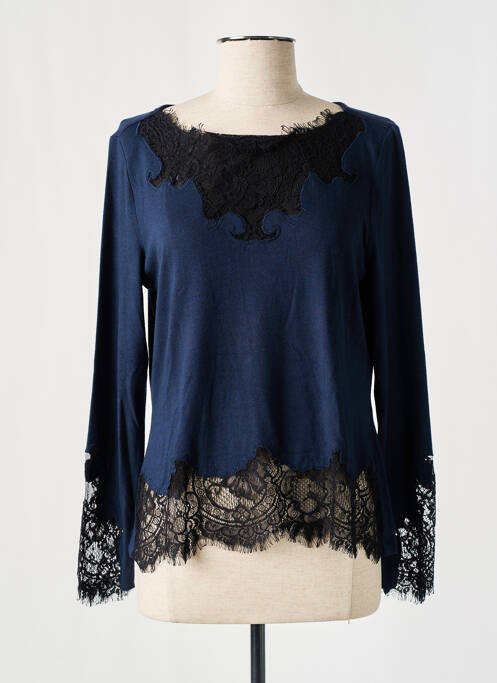 Top tissage jersey manches longues bleu EVA KAYAN femme