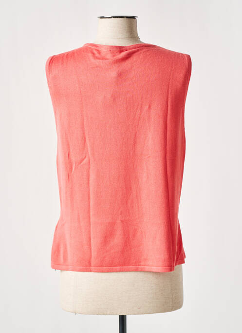 Pull coupe cintrée sans manche rose BASLER femme