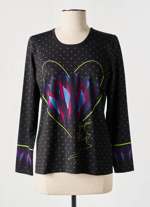 T-shirt noir POUPEE CHIC pour femme