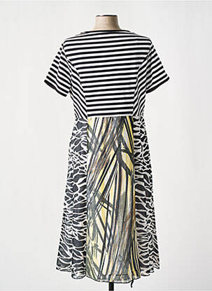 Robe mi-longue manches courtes manches courtes noir FRANK WALDER femme