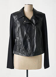 Veste simili cuir poches noir COMMA, femme