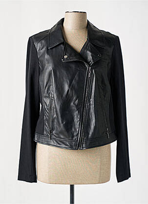Veste simili cuir poches noir COMMA, femme