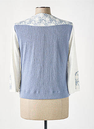 Veste casual col rond bleu POUPEE CHIC femme