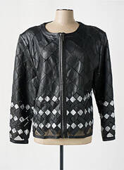 Veste en cuir noir AKHESA pour femme seconde vue
