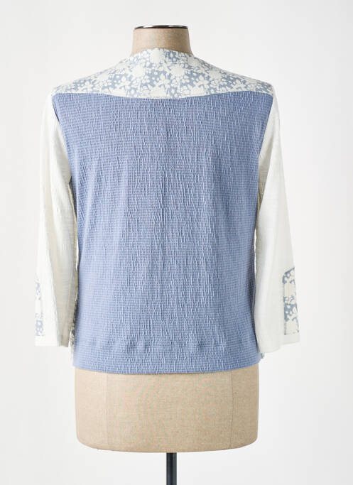Veste casual col rond bleu POUPEE CHIC femme