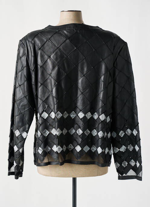 Veste en cuir noir AKHESA pour femme