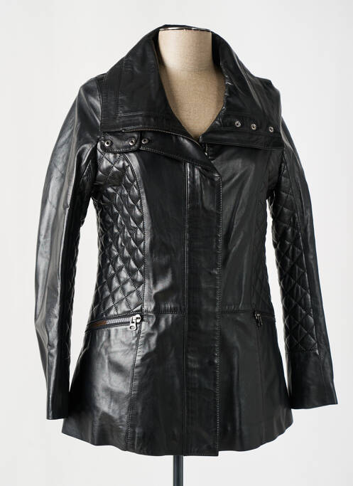 Veste en cuir noir GIORGIO & MARIO pour femme