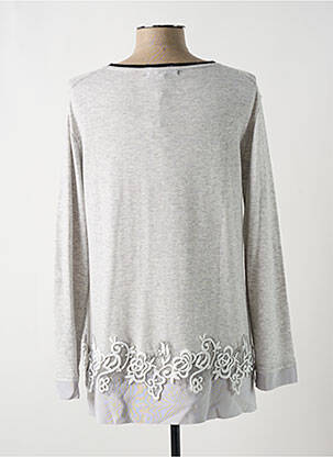 Pull tissage chiné manches longues gris LESLIE femme