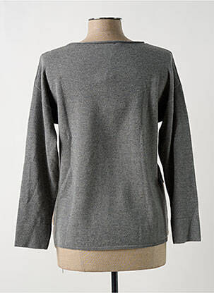 Pull coupe droite manches longues gris DEVERNOIS femme