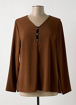 Blouse manches longues manches longues marron WEINBERG femme