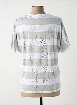 Pull coupe cintrée manches courtes argent PASSIONI femme