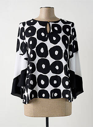 Blouse légère et transparente manches 3/4 noir JOSEPH RIBKOFF femme