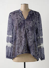 Blouse légère et transparente manches longues bleu EVA KAYAN femme