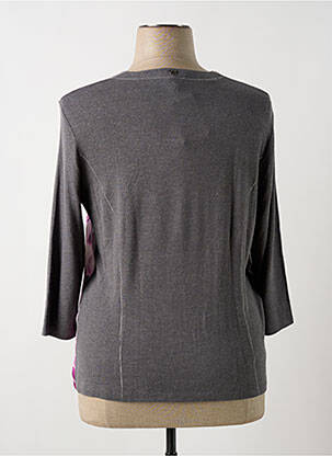 Pull coupe cintrée manches 3/4 gris LUCIA femme