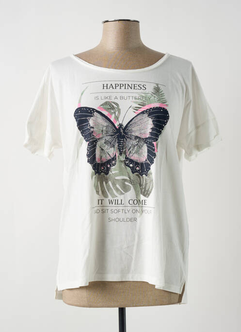 T-shirt beige COMMA, pour femme