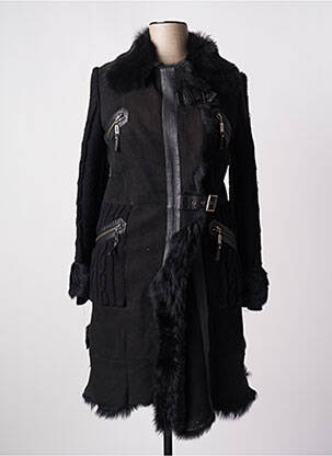 Veste en cuir poches noir AKHESA femme