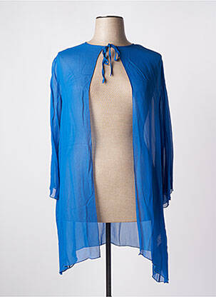 Veste casual col rond bleu MARIA BELLENTANI femme