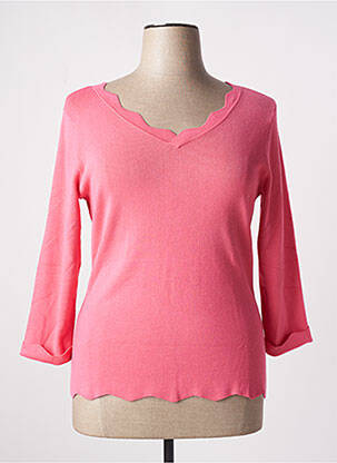 Pull coupe cintrée manches 3/4 rose COMMA, femme