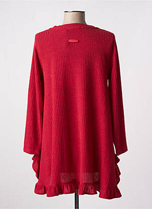 Pull col v manches longues rouge POUPEE CHIC femme
