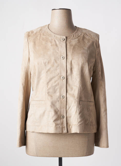 Veste casual col rond beige PAUL MATIS femme