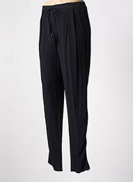Pantalon droit tissage crêpe taille haute noir DEVERNOIS femme