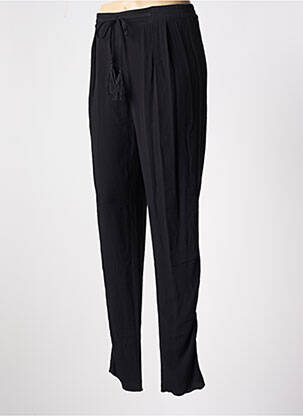 Pantalon droit tissage crêpe taille haute noir DEVERNOIS femme