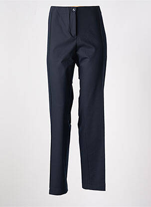Pantalon droit stretch bleu BRUNO SAINT HILAIRE femme