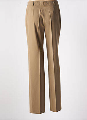 Pantalon droit tissage crêpe taille haute marron BASLER femme