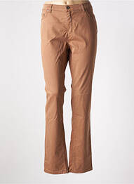 Pantalon slim tissage popeline taille normale marron BRUNO SAINT HILAIRE femme