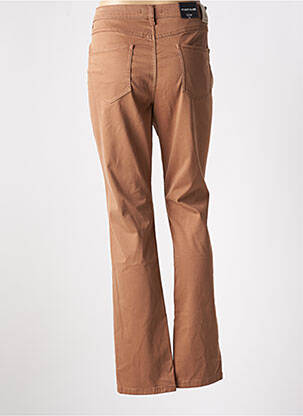 Pantalon slim tissage popeline taille normale marron BRUNO SAINT HILAIRE femme