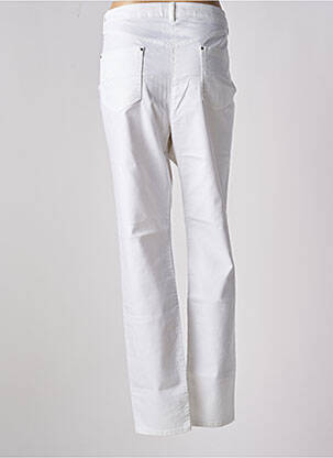 Pantalon slim tissage popeline taille normale blanc LUCIA femme