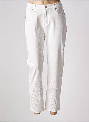 Jeans coupe slim stretch taille normale beige LESLIE femme