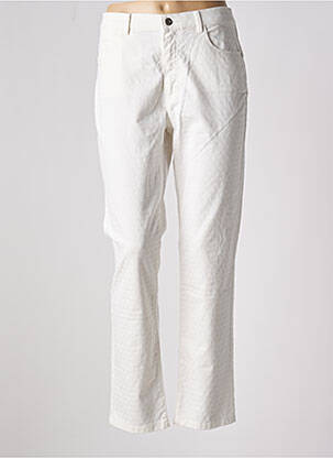 Pantalon slim tissage popeline taille normale beige BRUNO SAINT HILAIRE femme