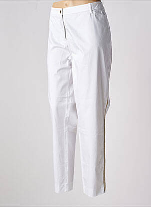 Pantalon slim tissage popeline taille normale blanc FABER femme
