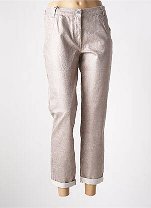 Pantalon slim tissage popeline beige EVA KAYAN femme