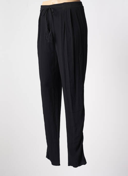 Pantalon droit tissage crêpe taille haute noir DEVERNOIS femme