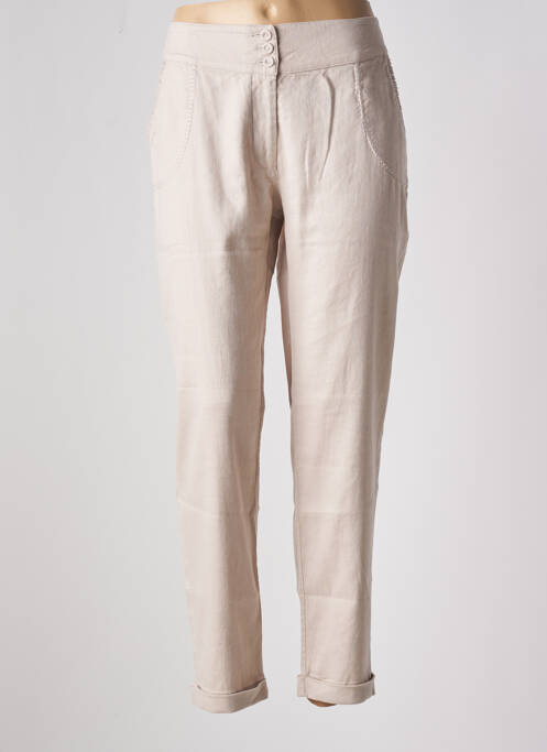 Pantalon droit beige EVA KAYAN pour femme