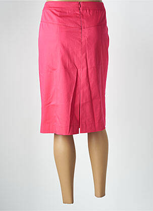 Jupe mi-longue taille à pinces rose BASLER femme