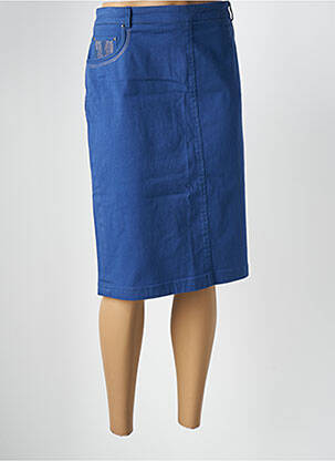 Jupe mi-longue coupe droite bleu WEINBERG femme