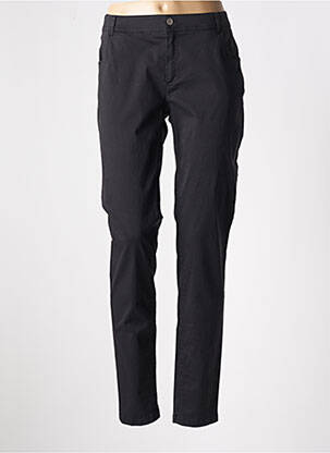 Pantalon slim tissage popeline taille normale noir AKELA KEY femme