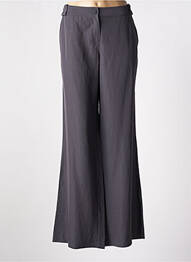 Pantalon large fermeture zippée sous rabat boutonné taille normale gris SARAH PACINI femme