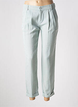 Pantalon 7/8 taille à pinces taille normale vert SEE U SOON femme