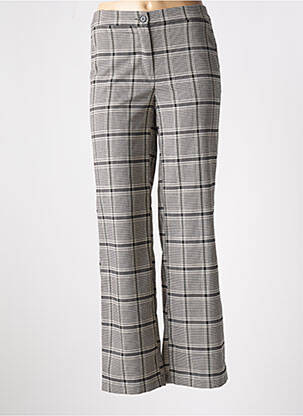 Pantalon large fermeture zippée sous rabat boutonné taille normale noir ICHI femme