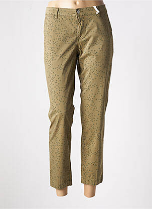 Pantalon 7/8 stretch taille normale vert GAS femme
