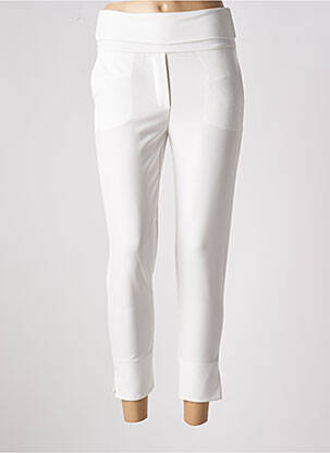 Pantalon 7/8 taille haute taille haute blanc MANILA GRACE femme