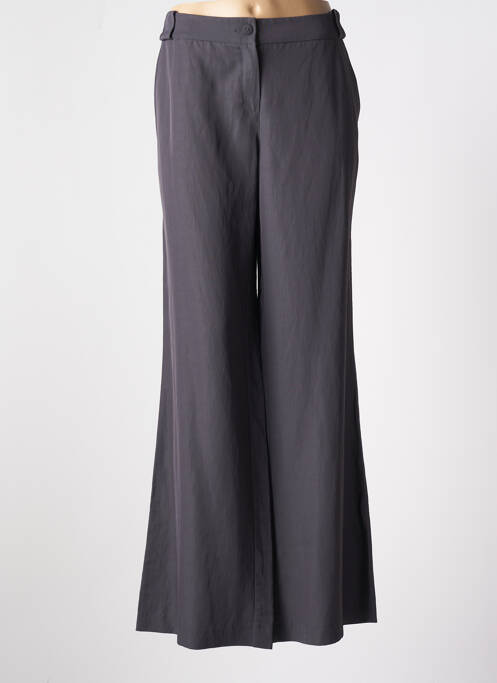 Pantalon large fermeture zippée sous rabat boutonné taille normale gris SARAH PACINI femme