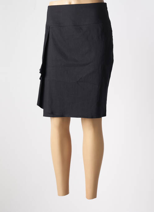 Jupe mi-longue fermeture zip latéral noir SARAH PACINI femme