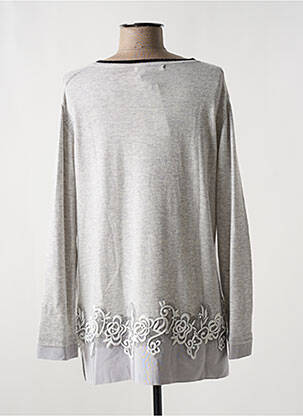 Pull tissage chiné manches longues gris LESLIE femme
