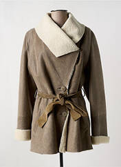 Veste en cuir gris GIORGIO pour femme seconde vue