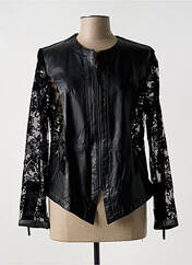 Veste en cuir noir AKHESA pour femme seconde vue